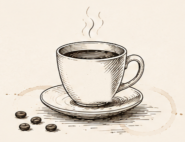 Illustrated espresso cup